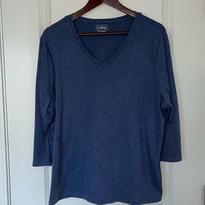 3/4 Length Sleeve Blue LL Bean Top